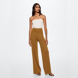 Side slit knit trousers